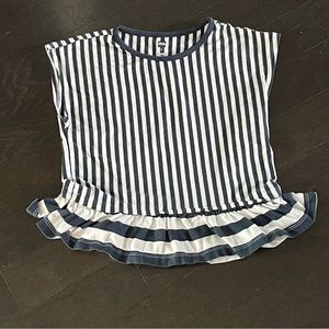 Tea Collection striped ruffle hem top